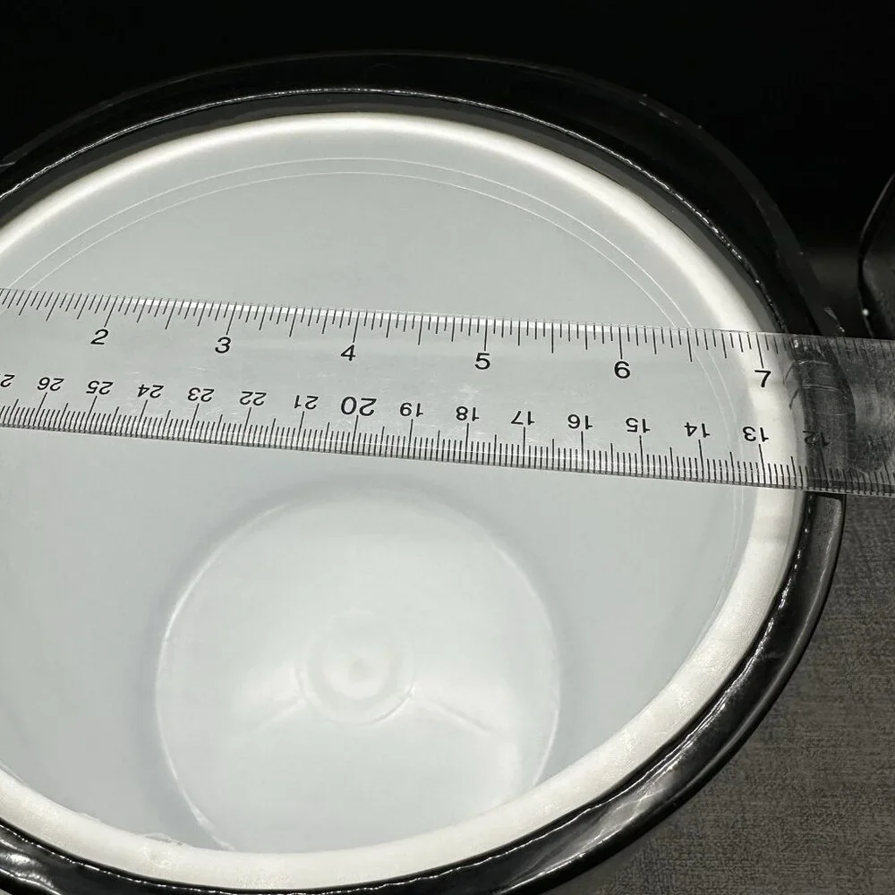 Vtg Mid Century MCM Ice Bucket Black Vinyl Clear Lucite Lid Barware Shelton Ware